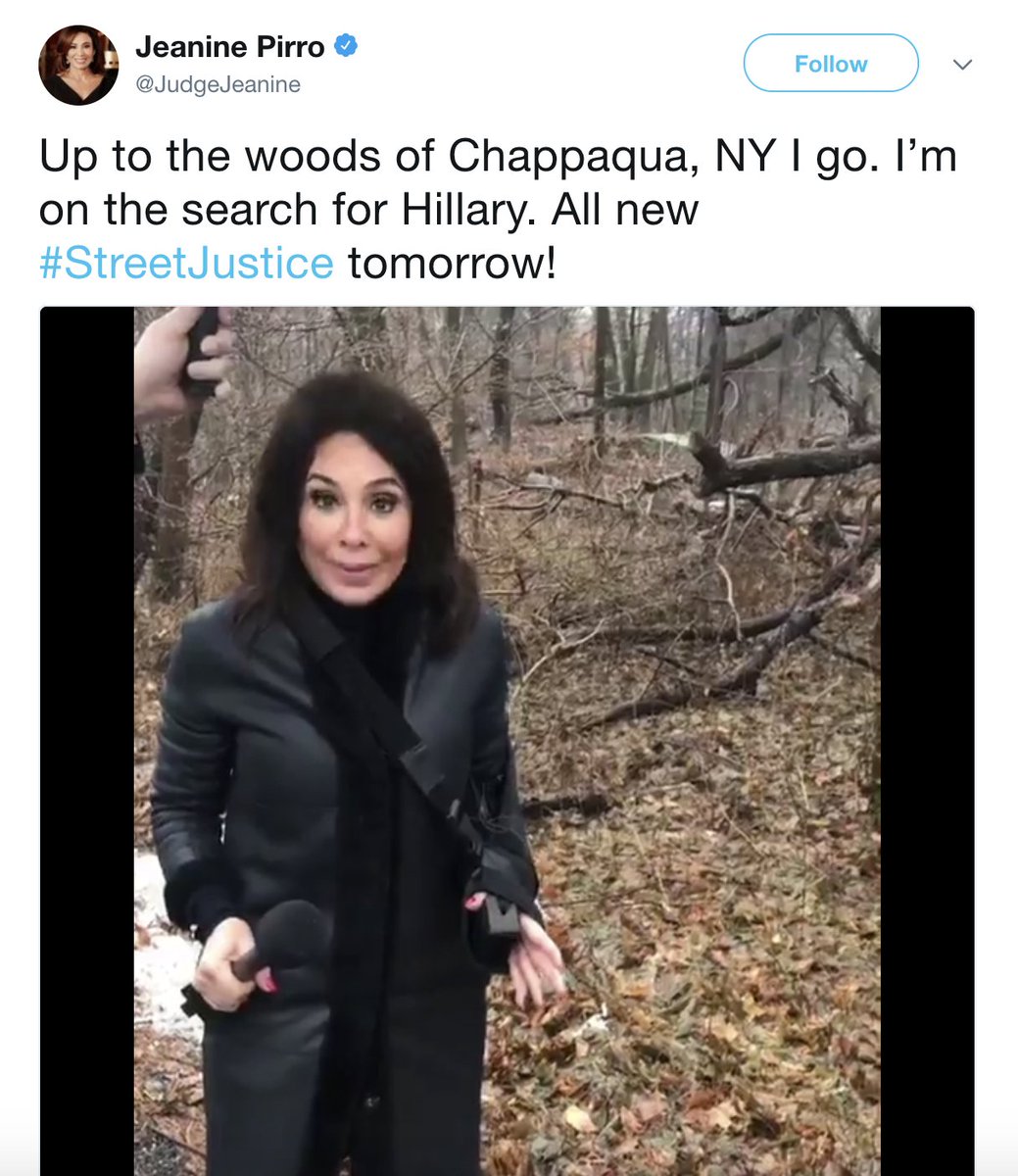 Image result for jeanine pirro woods by hillarys