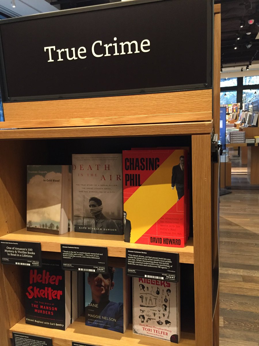 bookwormtonight's tweet photo. When you see @davehoward99's #ChasingPhil on the top shelf @amazonbooks #truecrime #FBIagentsgettingitdone https://t.co/gXsRG094ut