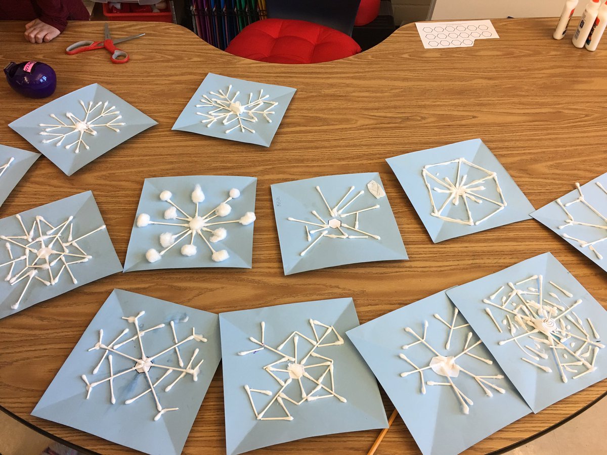NatalieBenco's tweet photo. STEM 16-S's making their own symmetrical snowflakes, thanks Snowflake Bentley for inspiring us and reminding us that just like snowflakes, we are all unique! #fullSTEAMahead https://t.co/vloazVKCz8