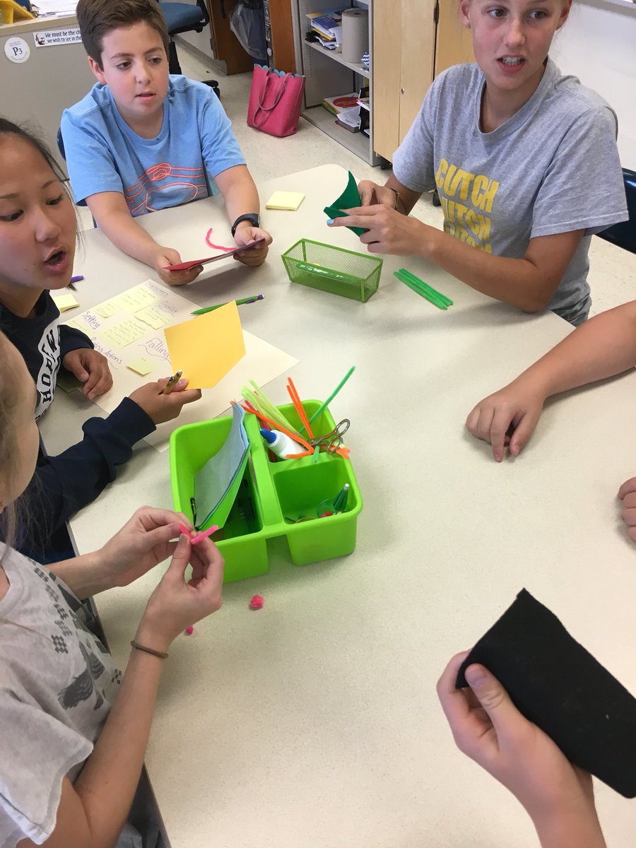 DonnaSteff's tweet photo. @CorwinPress @GetTeacherGeek @LFlemingEDU We use #tinkertrays to help express our story details when we #MakeWriting in our classroom #makerspace #MakerED #vikingp3 https://t.co/WvL6m2q6KG