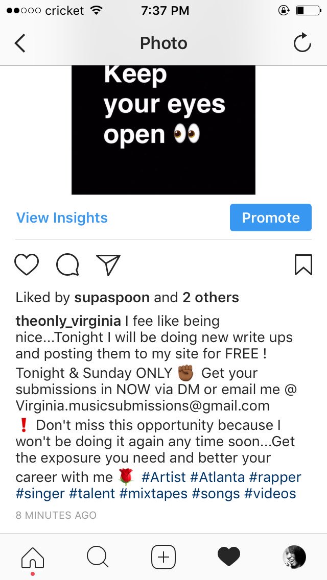 TONIGHT ONLY! ✊🏾 Just because I love y'all so #artist #rappers #singers #producers #Engineer GET YOUR SUBMISSIONS IN NOW! DM me for more info 👀