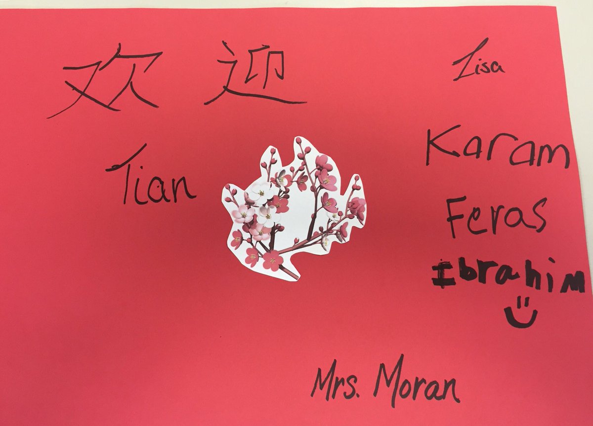 kellymoran234's tweet photo. Making a poster to welcome our new student from China! #ell #esl #ellchat https://t.co/Slp9u45s2w