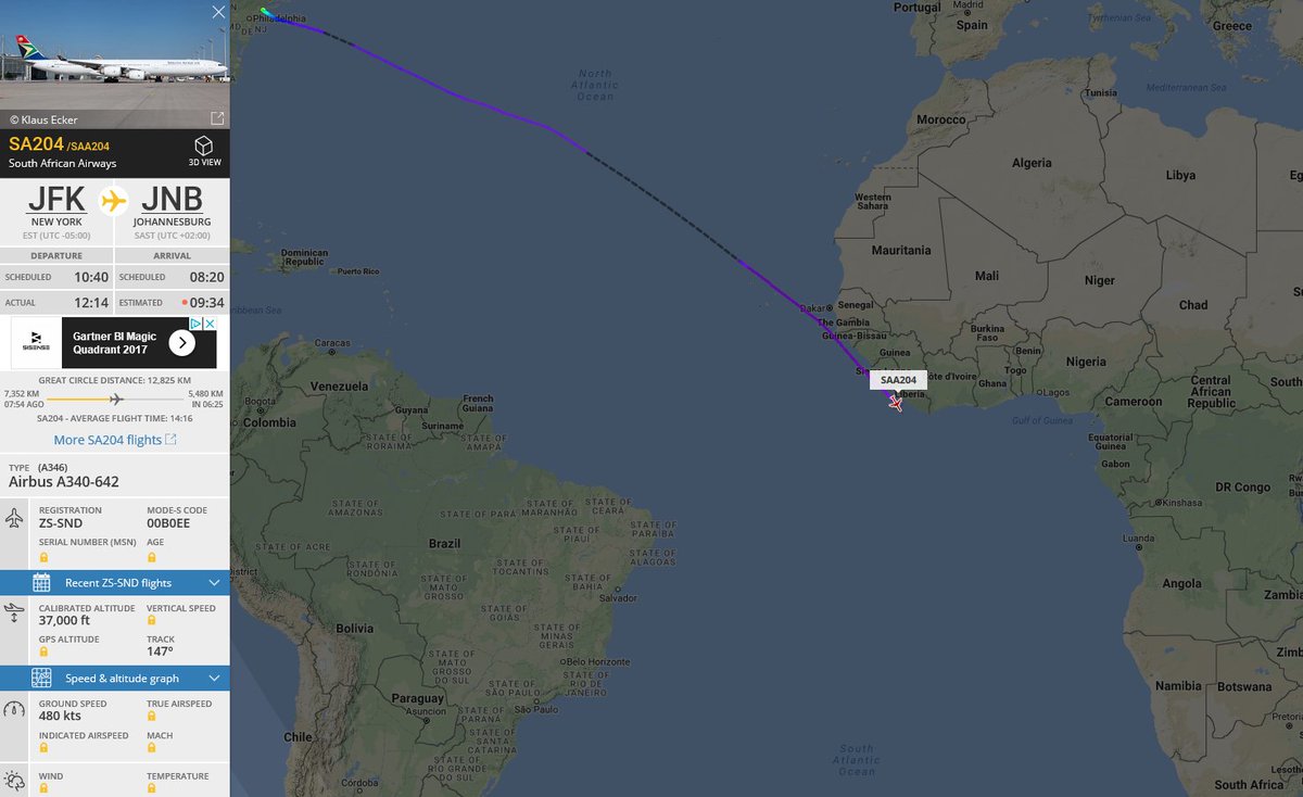 Michaelkelly707's tweet photo. Oh boy, #Flightstalking @Irisherin on her trip from New York to Johannesburg with @flySAA_US Almost 8 hours done & still almost 6.5 hours to go #avgeek #SA204 https://t.co/IhpFdV8yGU