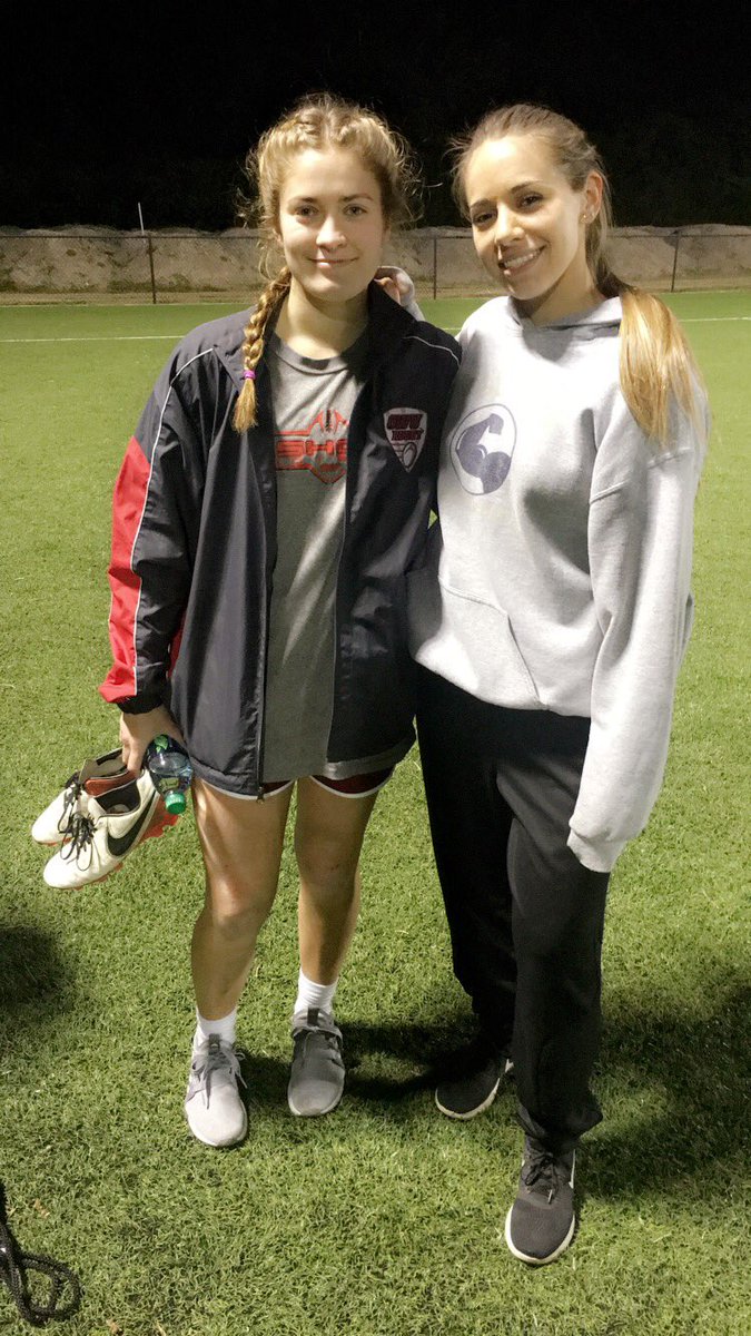 Ari and Jesse are ready after a night of practice to represent <a href="/OWU_RUGBY/">Ohio Wesleyan Rugby</a> and Ohio tomorrow in the @NSCRORugby All-Star Tournament in Florida! Good Luck Ladies! #ohwooo #rugby