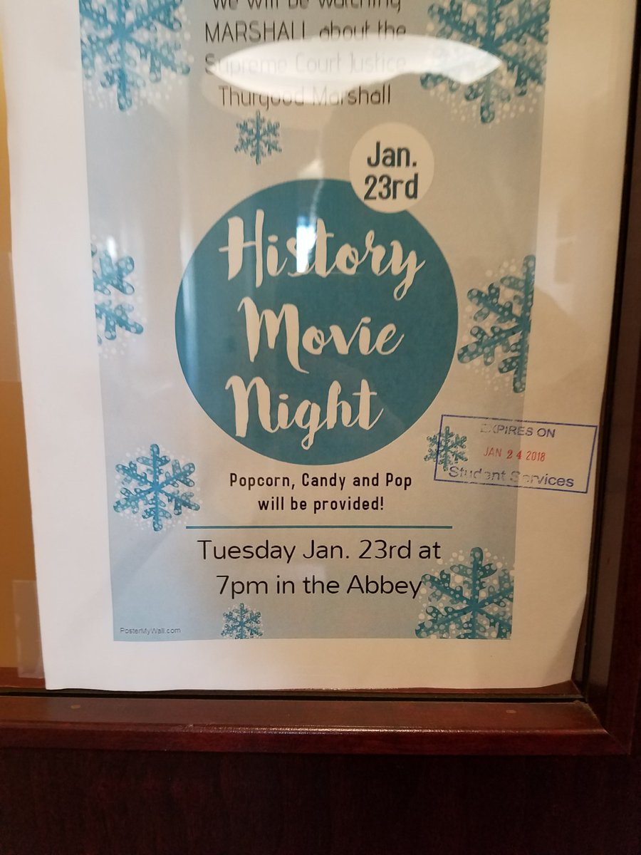 XCUSF3's tweet photo. Come one come all my education peeps to history movie night!  It shall be a blast for everyone to watch a great movie, while enjoy snacks along with it!  #TTLs18 https://t.co/A4XnjT15kr