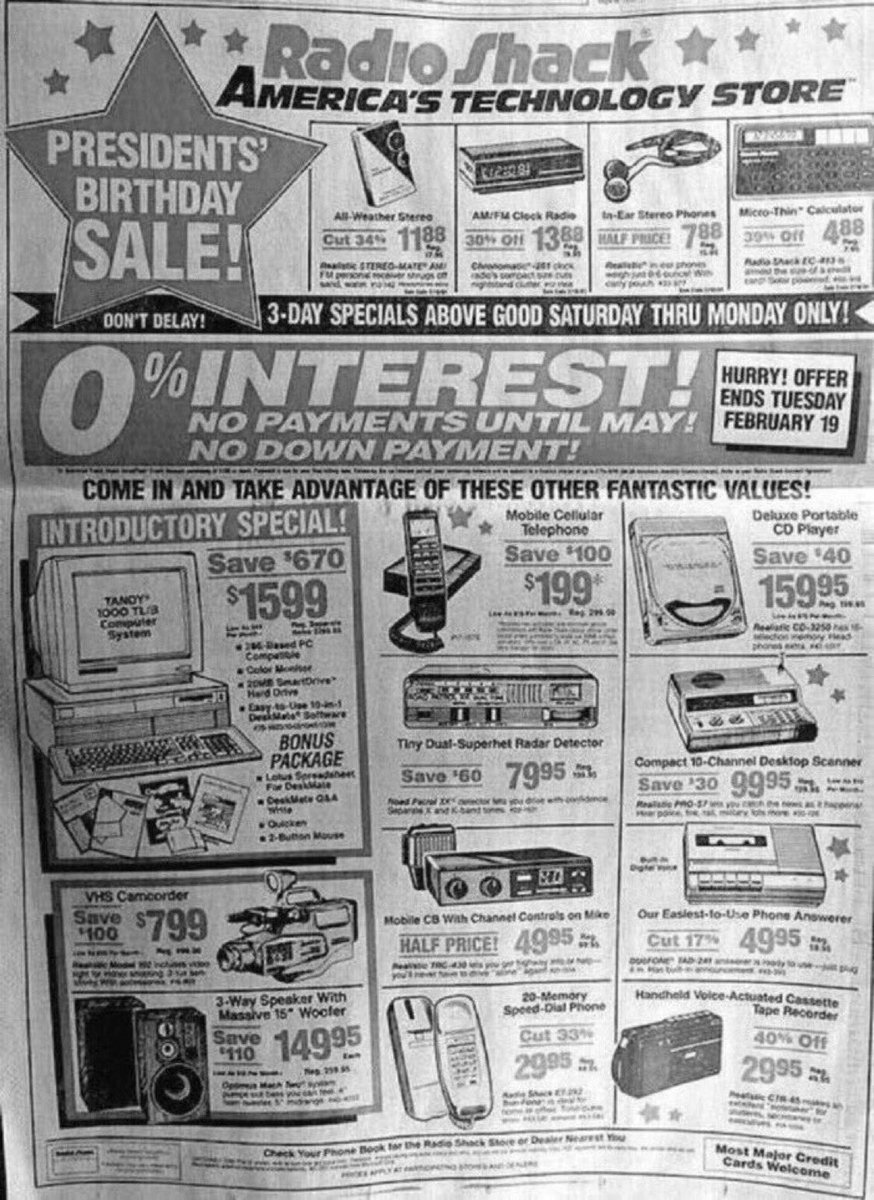 ValaAfshar's tweet photo. Everything in this 1991 RadioShack ad is in your smartphone https://t.co/lyOAZsM7ZH