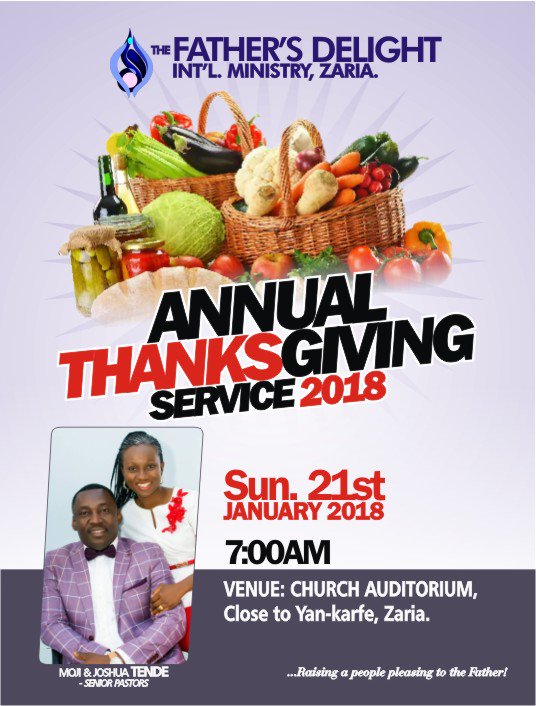 Join us tomorrow for our Annual Thanksgiving Service