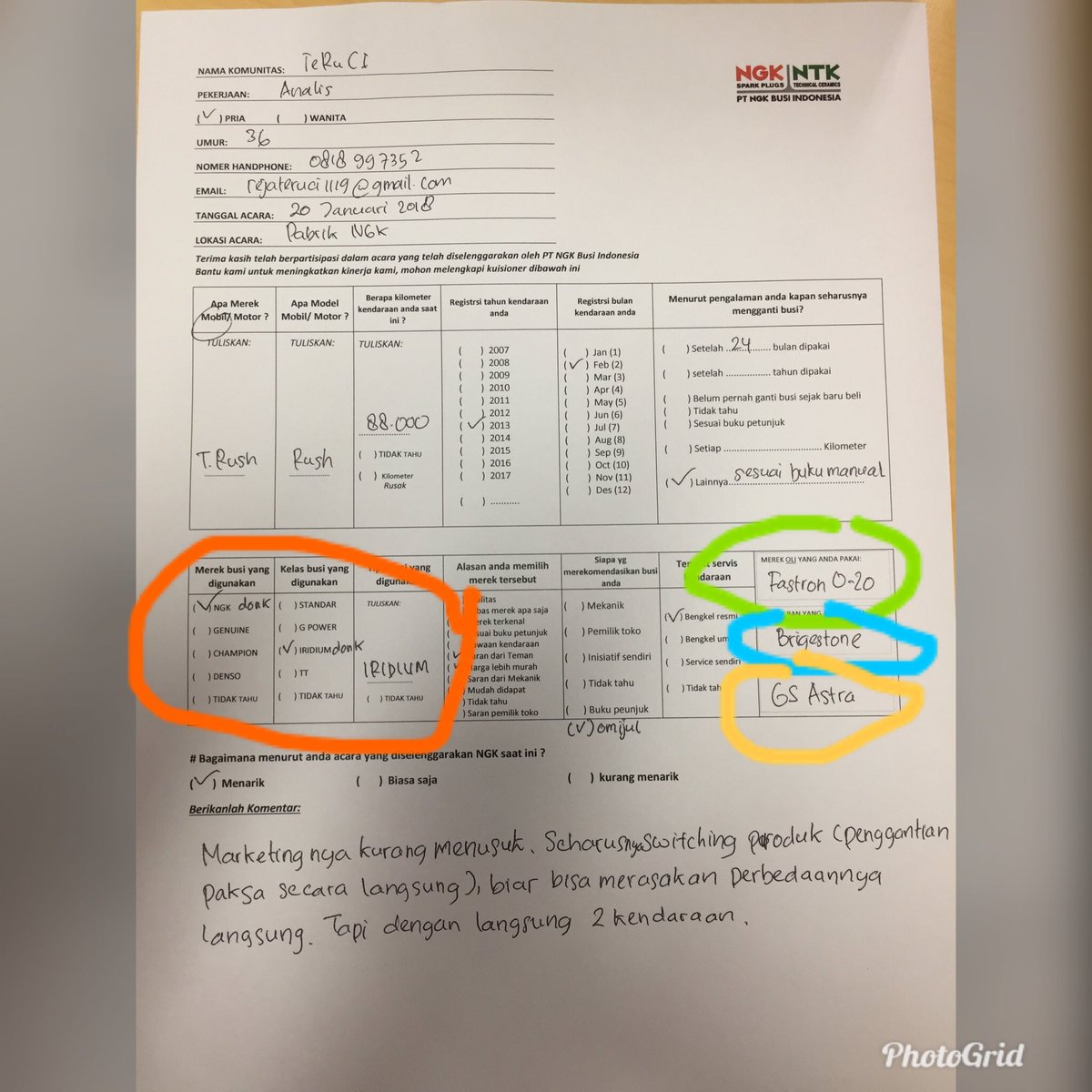 rejadado's tweet image. Coaching Clinic di @NGKbusi Plant. Ada survei, ya nulisnya sesuai yang dipakai donk, #pertaminafastron Gold 0-20, @Aki_GS_Astra. Klo ada pertanyaan konsumsi BBM, ya pastinya #pertamax donk. @shopanddrive @OfficialFastron @Pertaminalub @toyotaid @MyTunasGroup @PertamaxIND