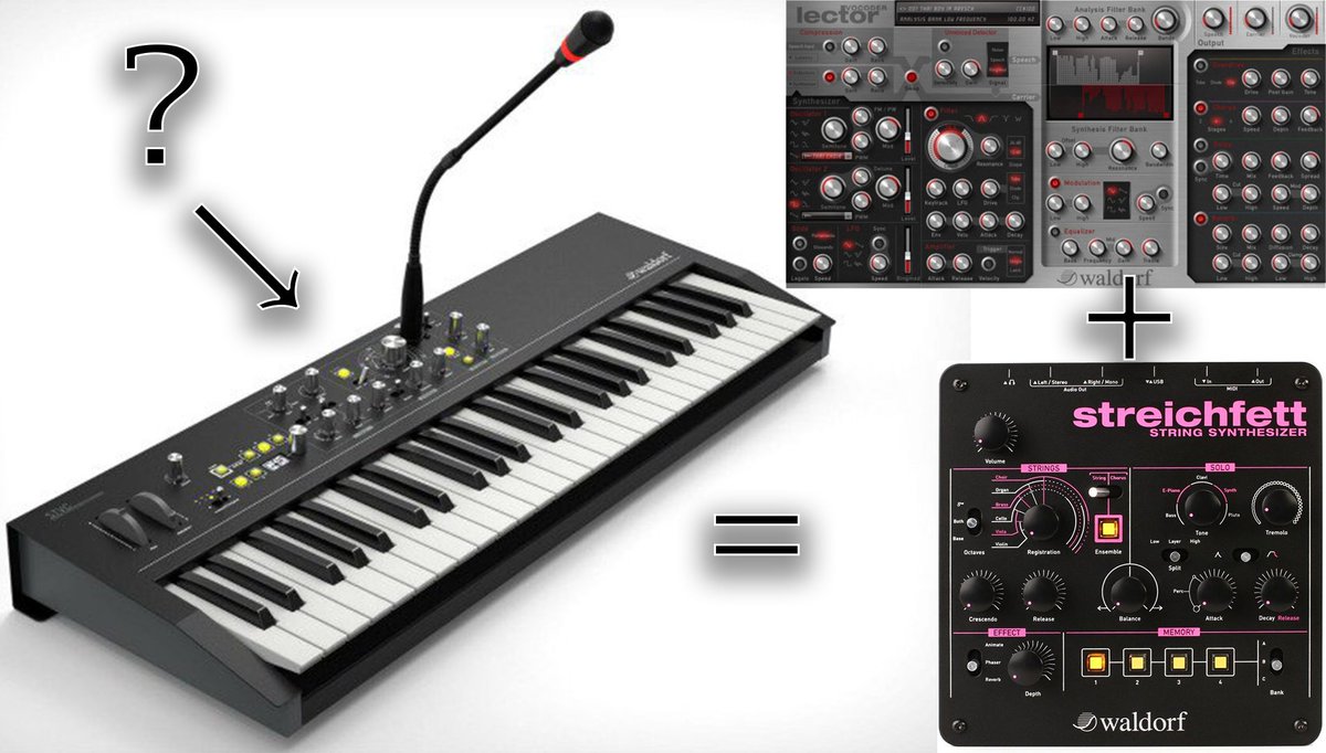 ranzee's tweet image. Is the new #Waldorf String Vocoder made from the Lector VST Vocoder and the Streichfett? We know it is digital ... #stringmachine #vocoder #newgear #namm #streichfett