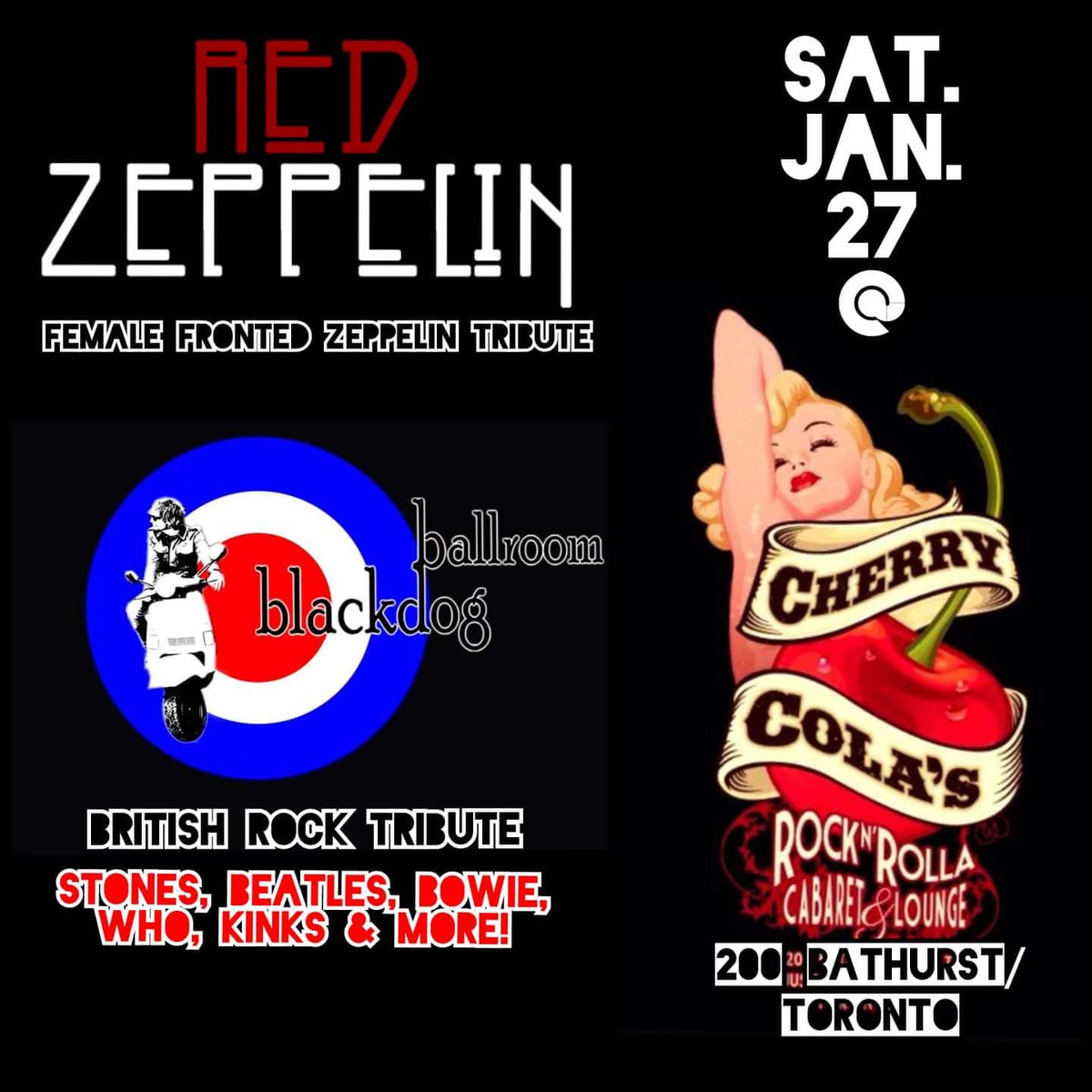 Catch <a href="/BlakdogBallroom/">Blackdog Ballroom</a>
 
Sat. Jan. 27 

@ <a href="/Cherry_Colas/">Cherry Cola's</a> #Toronto doing the best of BRITISH ROCK

W/ RED ZEPPELIN (doing the song of #LedZeppelin ) feat. @joanersmith of <a href="/feettweets/">LittleFoot LongFoot</a> <a href="/serenaryder/">Serena Ryder</a>

#Ontario #Canada #UK #England #British #RT #rockandroll #music #livemusic #tribute