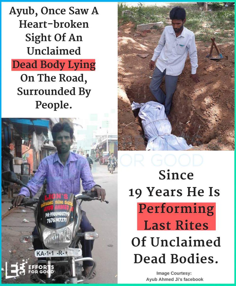 Ayub is now lovingly called ‘Body Miyan’ in Mysuru. His wife and two daughters also support his work though he earns almost nothing from it. His wife works as a tailor to support the family. Kudos to such selfless people !