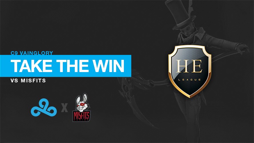 Cloud9's tweet photo. #C9VG take down @MisfitsGG 2-0 in the Quarterfinals on Day 2 of the @HalcyonElite #HELeague! #C9WIN https://t.co/66UvgGnIZJ