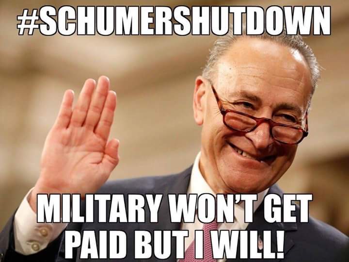 Senators and Congress scum still getting paid during Schumer Shut Down