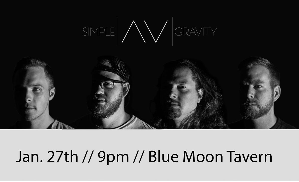 SimpleGravity's tweet photo. We're excited to play our first show in 2018. We got a fun bunch of bands playing at the Blue Moon Tavern. If you want the details go here ==> https://t.co/1w6azZJJTR https://t.co/mraal3sFmQ