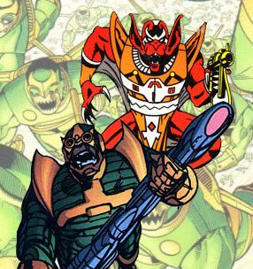 Parademon_'s tweet image. As @Parademons_ evolved over eons, their uniforms changed from traditional green to future, red clad, Troopers. Though @JLAvsDarkseid 'Demons wear protective armor &amp;amp; fly, their true strength is in their numbers. With BILLIONS of them acting together, they overwhelm even #Superman