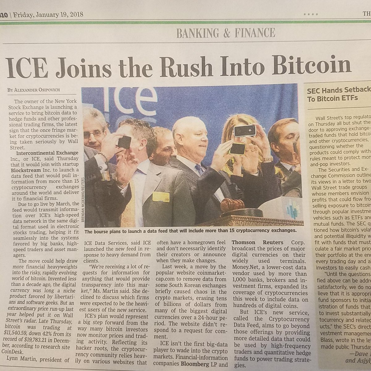 adam3us's tweet image. "ICE Joins the Rush into #Bitcoin... ICE said it would join with startup @blockstream to launch a datafeed [with] more than 15 exchanges.. the move could help draw more financial heavyweights into the risky, rapidly evolving world of bitcoin" reddit.com/r/Bitcoin/comm… @aosipovich