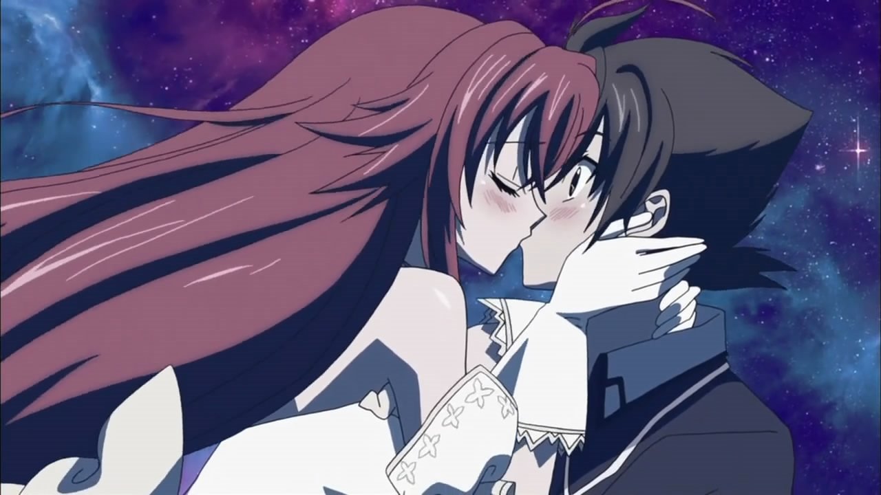 High School DXD аниме поцелуй
