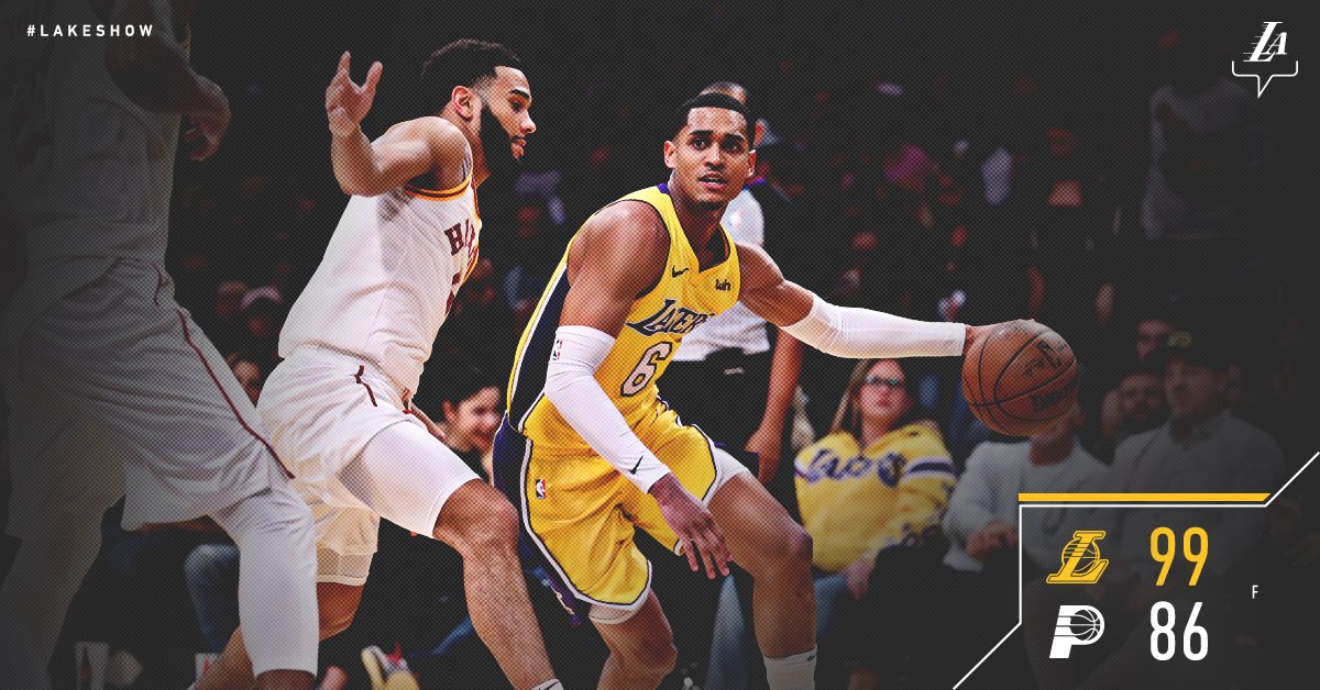 Lakers's tweet image. Jordan Clarkson, have yourself a game.

33 points, 7 rebounds, 7 assists and a #LakersWin.