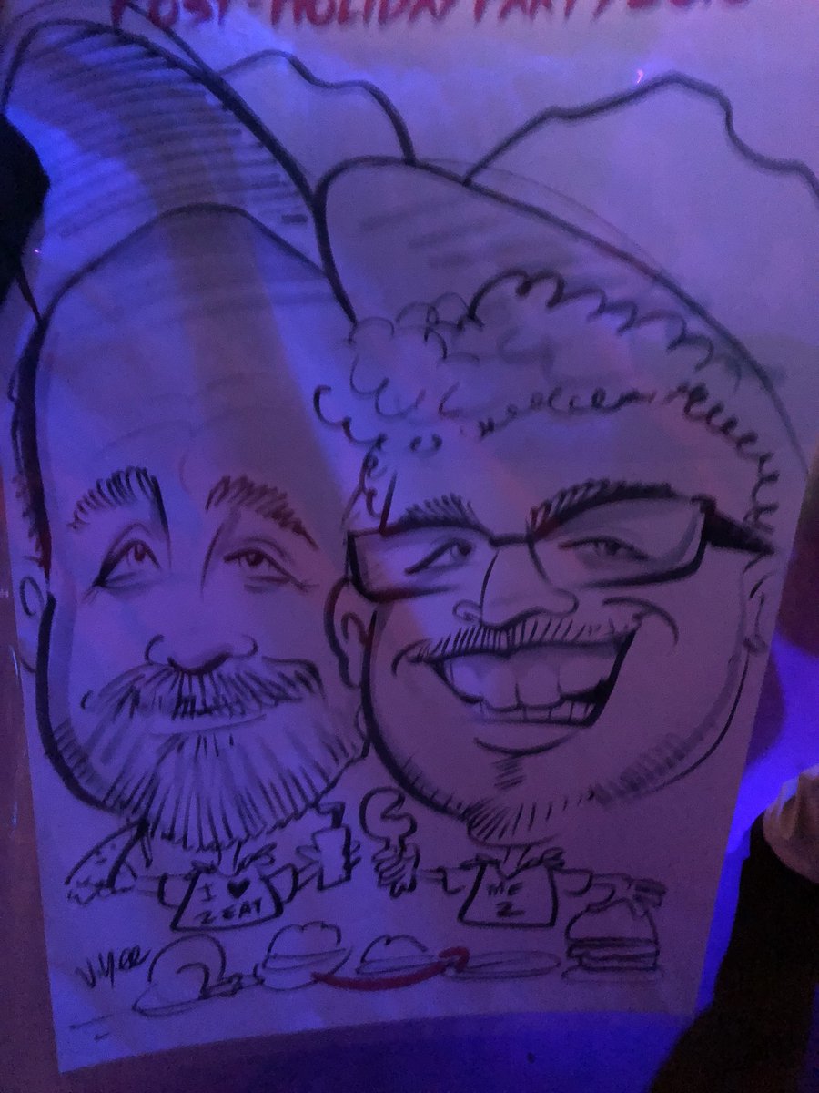 yicycles's tweet photo. we said we liked the eighties and the artist heard “we like to eat” #postholidayparty #BePeculiar https://t.co/WDAqzF4BIl