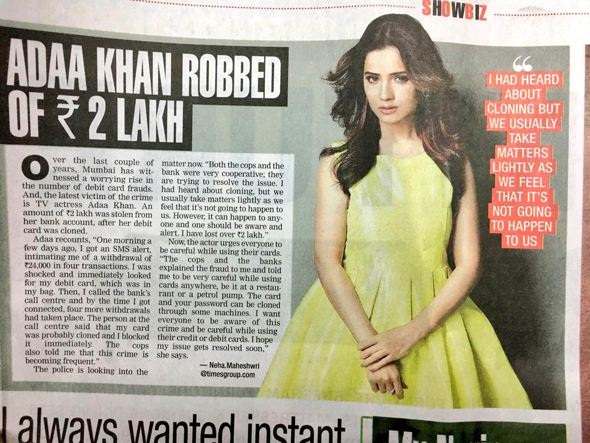adaa1nonly's tweet photo. Urging Everyone to be safe from this fraud which has become frequent ! Be very careful while using ur debit or credit cards! @MumbaiPolice thank u for ur cooperation 🙏🏻 #Staysafe #bankfrauds https://t.co/qF03uVmNJZ