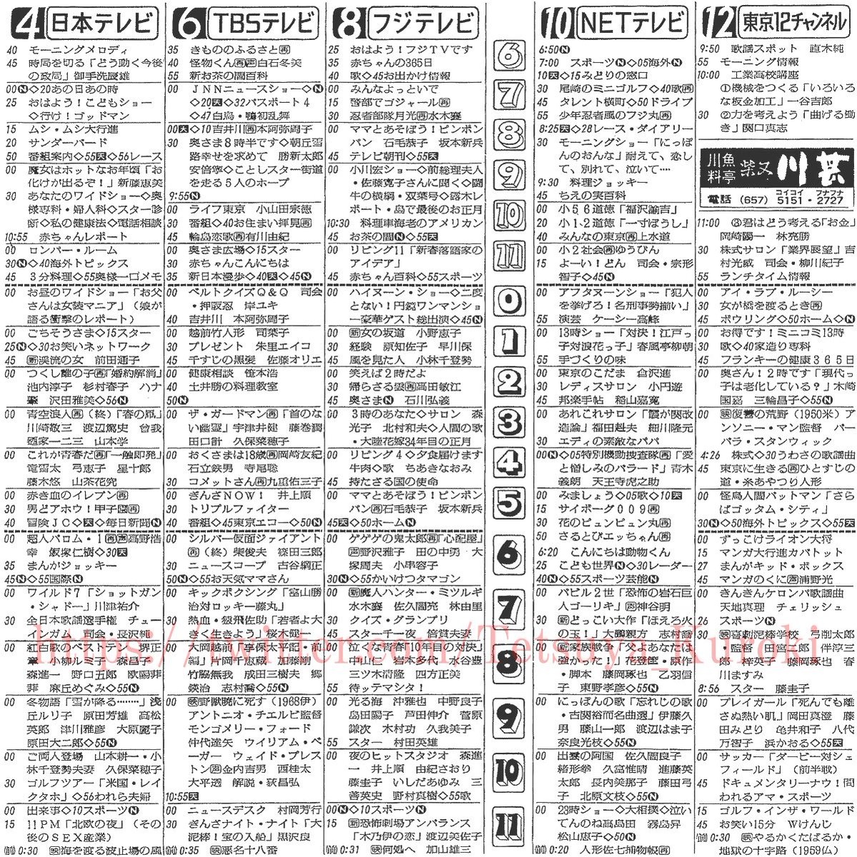 T K Archive 今日は何の日 1973年1月8日 月 の毎日新聞朝刊に載った 関東広域圏のテレビ欄より 45年 前の今夜は フジテレビで19時から 魔人ハンターミツルギ Netテレビでは 19時30分から どっこい大作 23時15分からは フジテレビで 恐怖