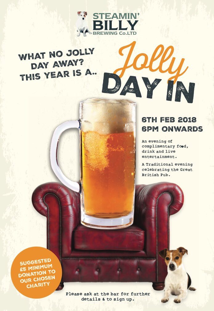 Have you signed up for the #JollyDayIn yet? Celebrate the Great British Pub with an evening of complimentary food, drink &amp; live entertainment down at your local! #food #drink #music #pub