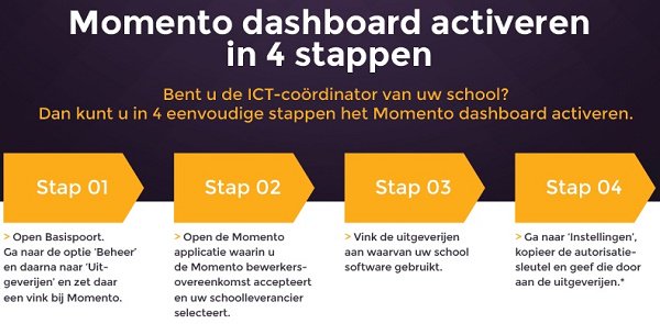 Vanaf deze week is het gratis #Momento dashboard beschikbaar voor iedere leerkracht in het onderwijs. Activeer het dashboard in 4 simpele stappen #heutink #onderwijs #devoortgangvannu