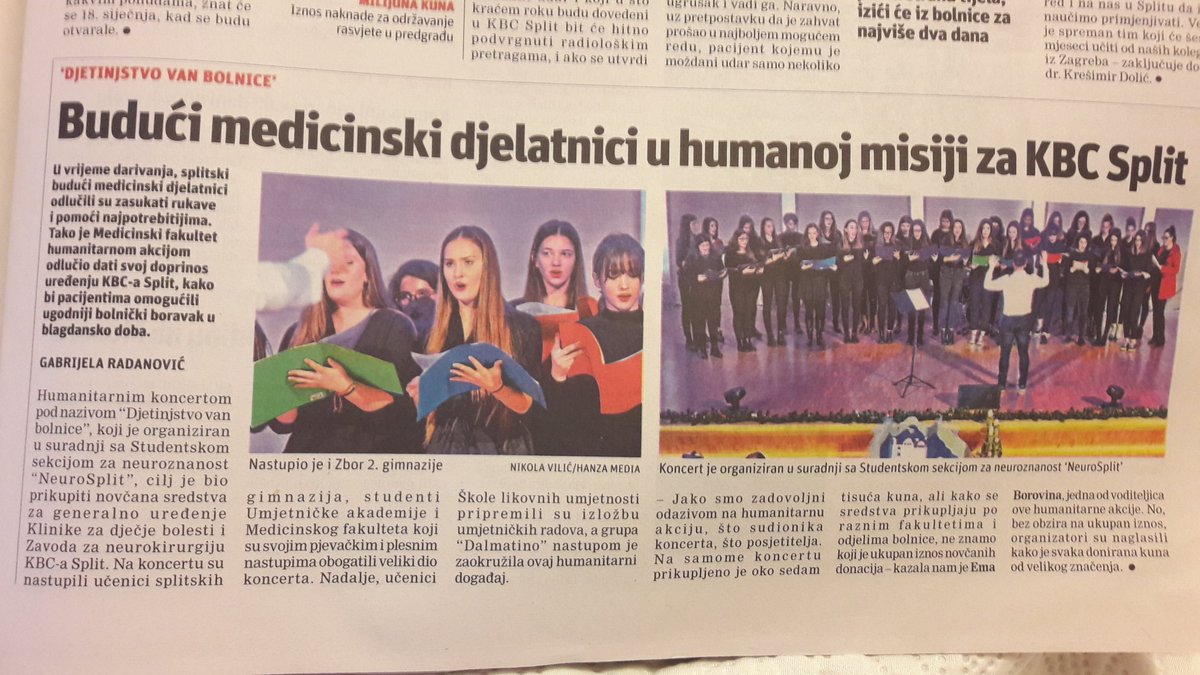 NeuroSplit1's tweet photo. Hvala @slobodnadalmacija na članku o našem humanitarnom koncertu "Za djetinjstvo van bolnice"!
#neurosplit https://t.co/QOF4RN1Zsg