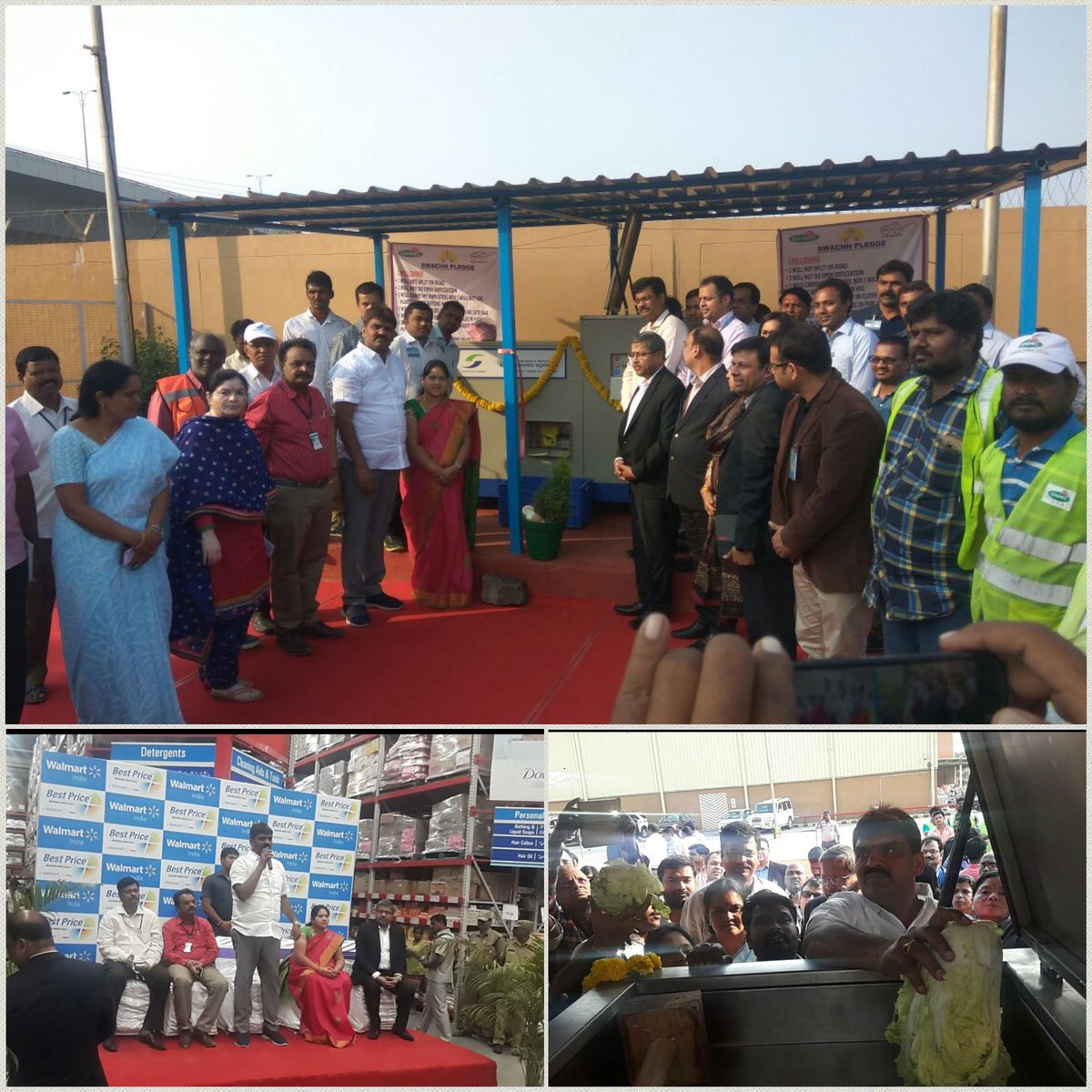 WALMART - Best Price@ Rajndrngr Circle SZ in situ COMPOSTING Machine launched by Mayor GHMC . Truly towards a SWACHH MALL 👏👏