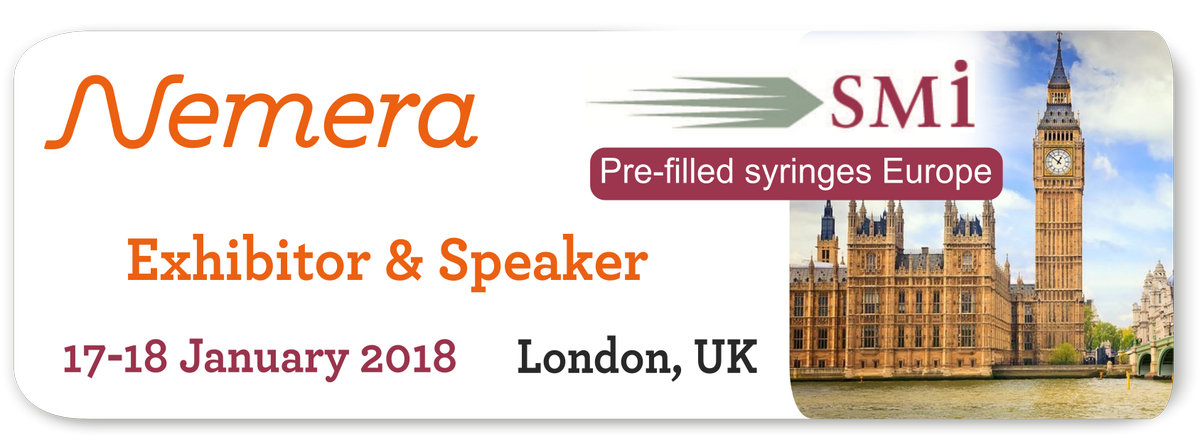 Nemera's tweet photo. Next week we are exhibiting and speaking at @SMIpharm Pre-Filled Syringes Europe 2018 in London! Look forward to meeting you there!” @SMi_Group #pfssmi #weputpatientsfirst #drugdeliverydevices
https://t.co/GTJAKGL6Rb https://t.co/SkfyMeZjtl