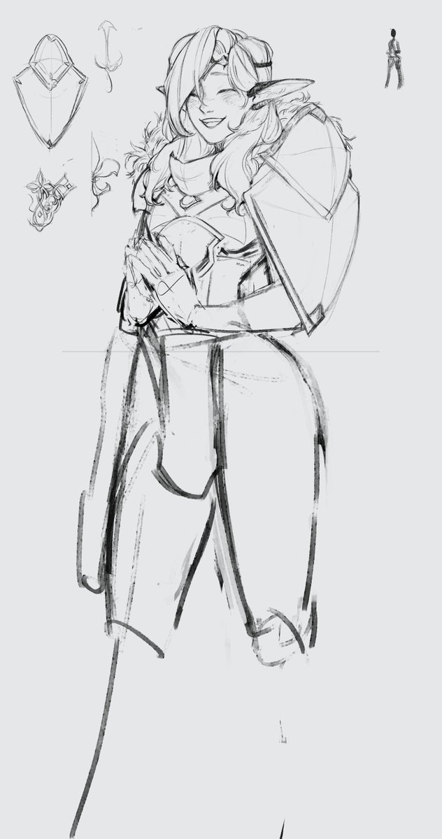 Laying out more sketches and clean up yesterday's sketch. Been feeling very slow lately but I'm still doing something. 