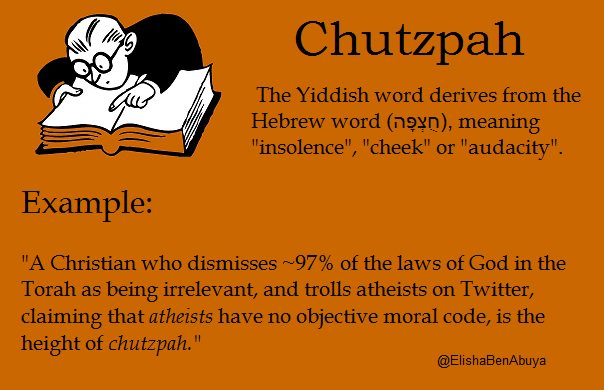 Elisha ben Abuyah on X: A male with chutzpah is called a chutzpan, and a  female, is called a chutzpanit. The initial ch is guttural, as in the  ending ch sound in