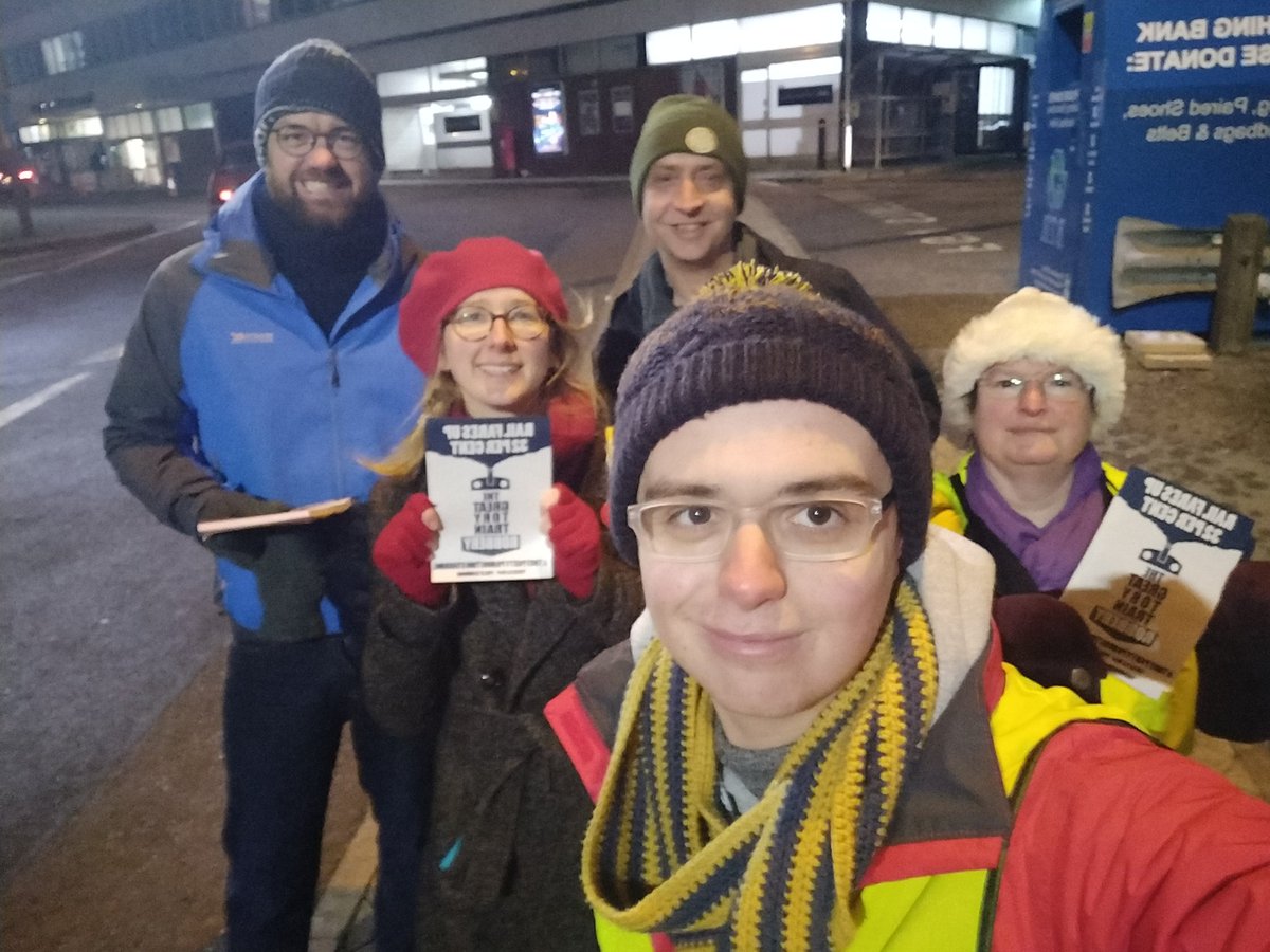 Glos_Labour's tweet photo. Smiling but cold at Gloucester Rail Station! Protesting another year of rail fare hikes with @fran4gloucester #farefail https://t.co/I1zgagh0wk