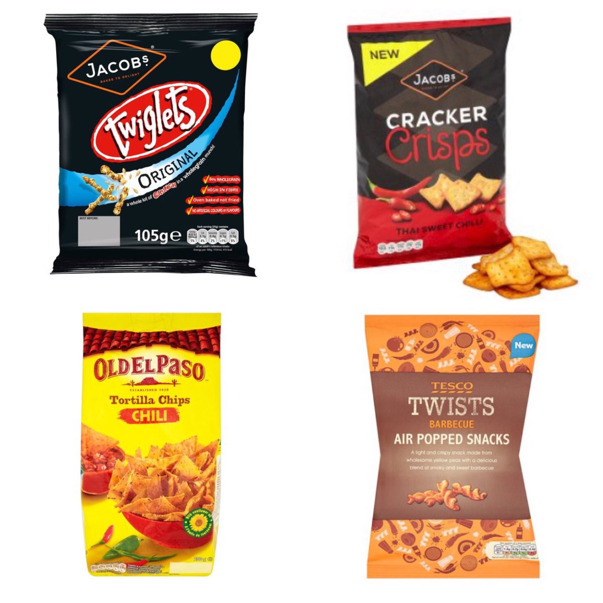 Pretzels, ritz, twigleys ect! These bacon crispier are the shit. Basically what you get at harvester/Pizza Hut salad bars 