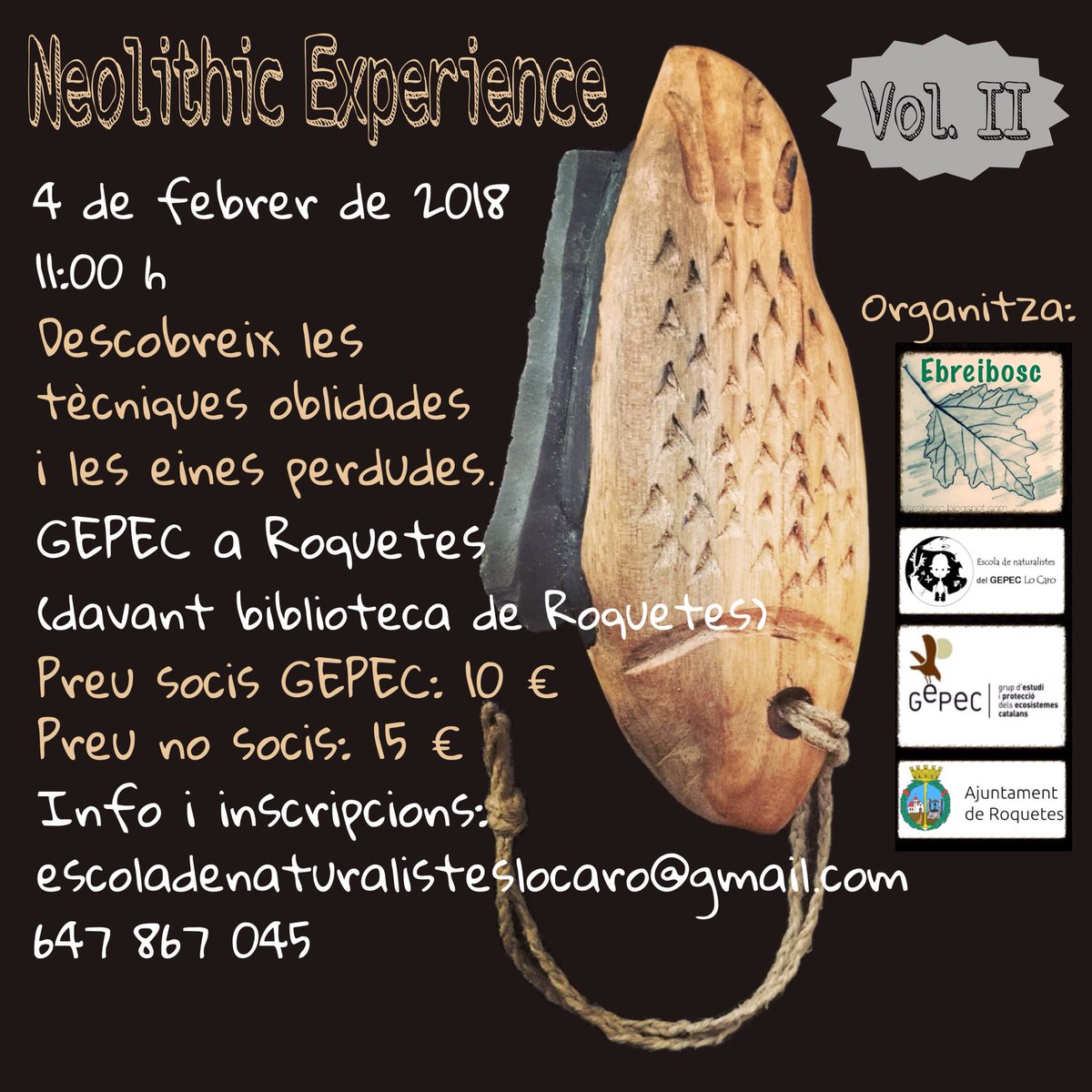 ebreibosc's tweet photo. Fa prop d’un any que anem preparant aquesta activitat, i ara ja només queda un mes. No esperes més! Vine a gaudir del Neolithic Experience! 😉 https://t.co/M7Bb0qeyK5