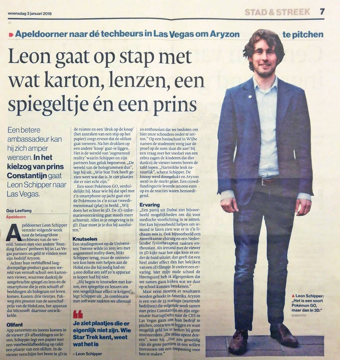 Oud-Heemgaardleerling Leon Schipper met Startup Delta én prins Constantijn naar de CES in Las Vegas