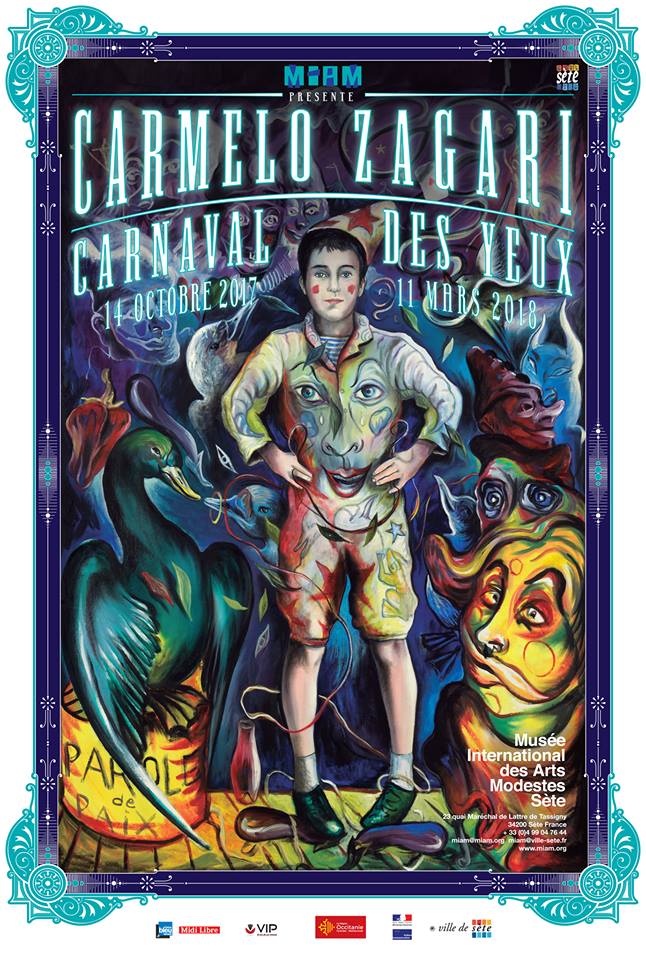 Culturaction's tweet photo. L'exposition "Carmelo Zagari - Carnaval des yeux" est à découvrir jusqu'au 11 mars 2018 au MIAM - Musée international des arts modestes.

#Sète #Culture https://t.co/rCzqfyEAbc