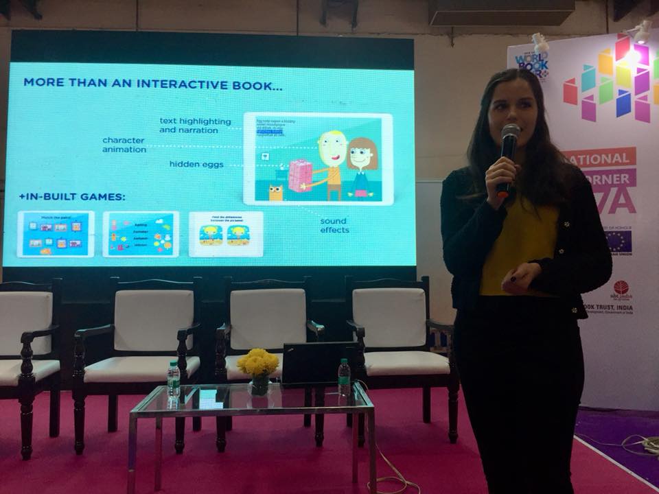 Anna is presenting about the impact of interactive e-books on children's readership at the New Delhi World Book Fair!