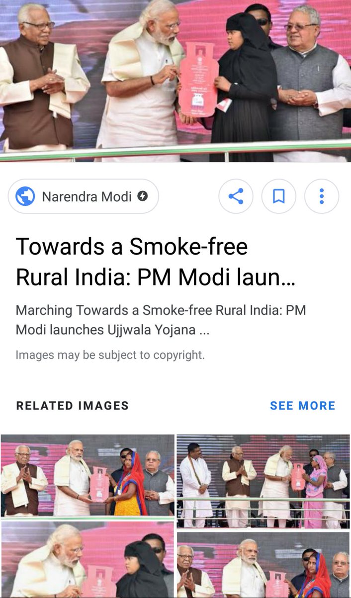 9.  #UjjwalaPM Ujjwala scheme has given 5 Cr families of Below Poverty Line, free LPG connection and waiver of charges for the same. This is Rs 1600 assistance per family. Who, before Modi thought of tears of mothers cooking with firewood? #WhyModiIn2019