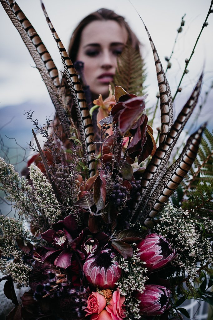 This Bouquet!!! #bouquet #weddingbouquet #weddinginspo #weddingflowers #boho #bohobride #weddingphotographer #weddingphotography #destinationwedding #newzealandwedding #mountaintop #textures #feathers