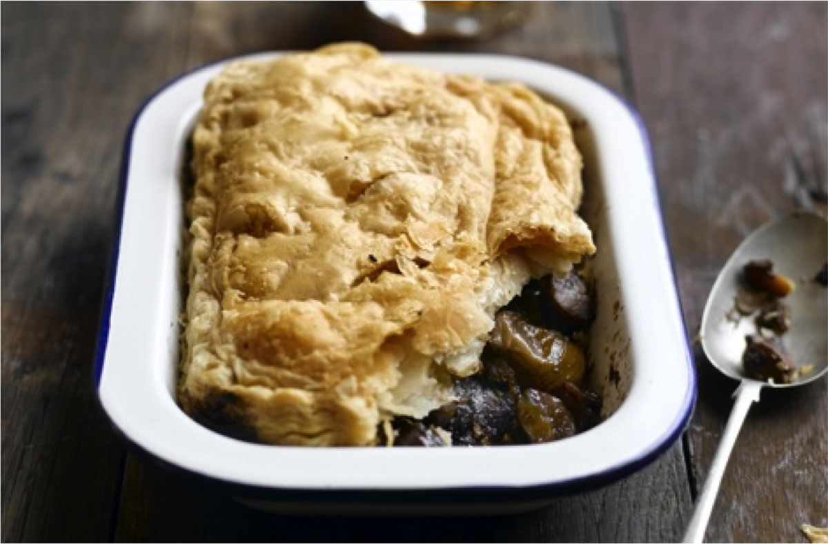 Chestnut, mushroom &amp; shallot #pie, topped with puff pastry and paired with Tesco finest* Montepulciano D'abruzzo? Yes, please! This wine has spiced, black fruit flavours and is made from the finest grapes grown on the Adriatic coast. <a href="/Tesco/">Tesco</a> bit.ly/2ChSvfG