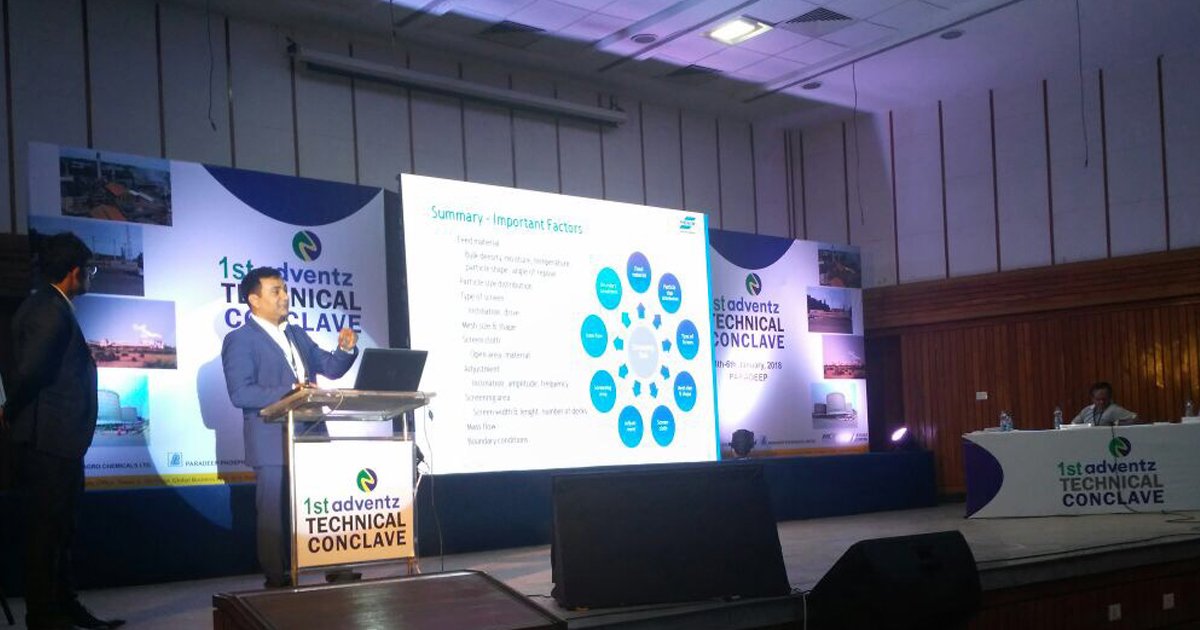 RHEWUM's tweet image. Prabhat Kumar Tiwari (Director of RHEWUM #India) had the opportunity to speak about improving #ScreeningSystems and present case studies for the #fertilizer industry at the three-day #TechnicalConclave organized by #Paradeep Phosphates Limited which is part of the ADVENTZ Group.