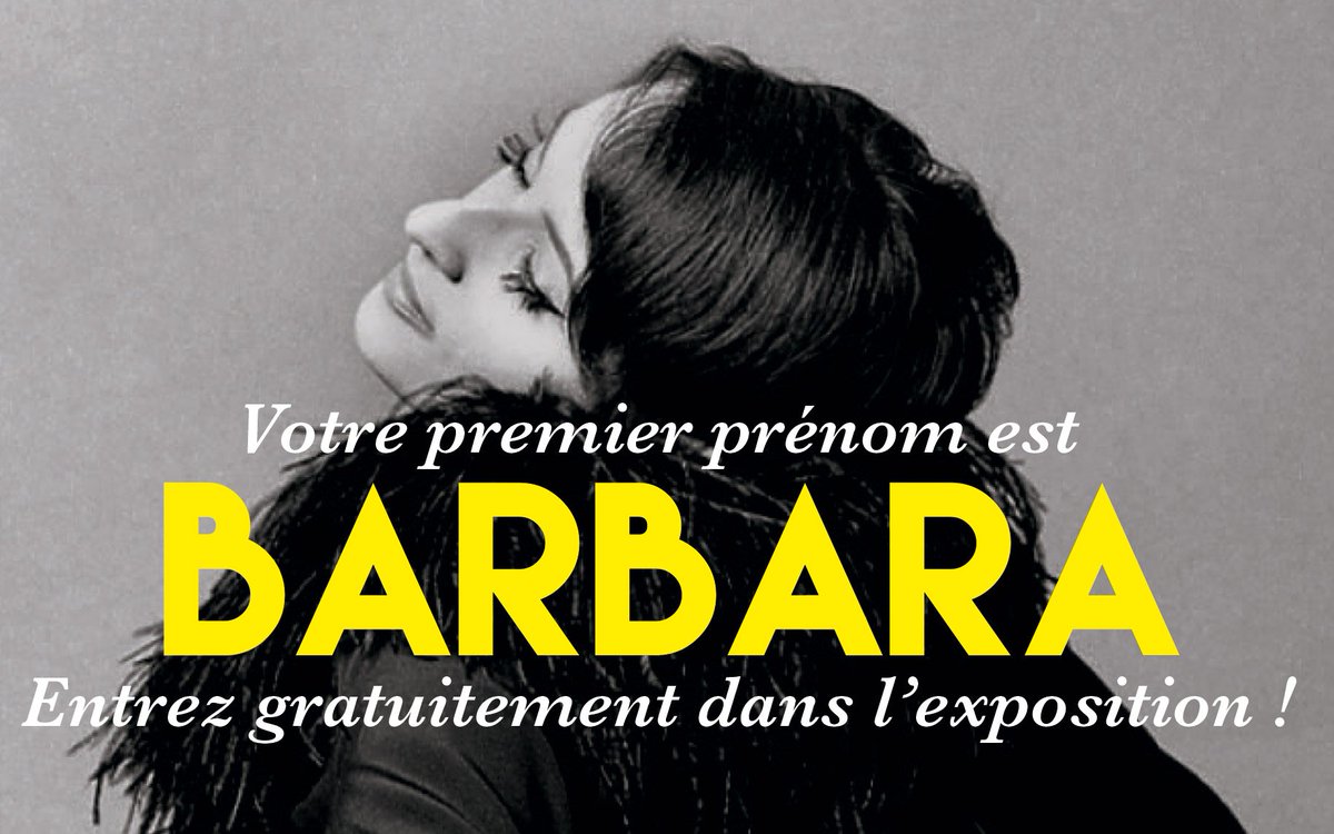 philharmonie's tweet photo. Il vous reste 20 jours pour visiter #ExpoBarbara
rappel: si votre premier prénom est #Barbara, votre entrée est gratuite !
► https://t.co/93QJW3uAdg https://t.co/1vxiMOF1qw