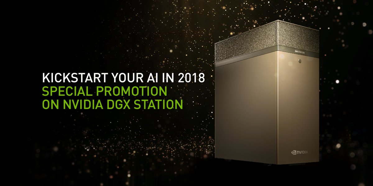 Save over 25% off on NVIDIA #DGXStation . Kickstart your 2018 #deeplearning projects with your very own #AI Supercomputer. Order now nvda.ws/2CEoWW2