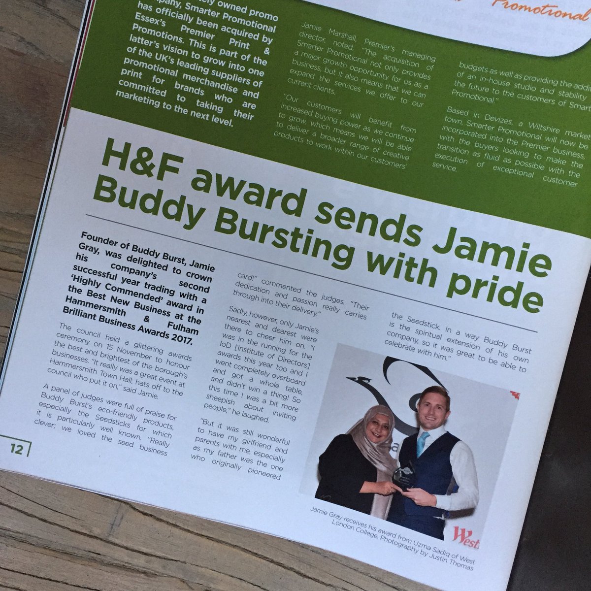 BuddyBurst's tweet photo. #ThrowBack to when our #Founder collected the #BestNewBusiness (#HighlyCommeded) #award from @ehwlc_official at the #Hammersmith & #Fulham #BrilliantBusinessAwards https://t.co/xAjavfICki
