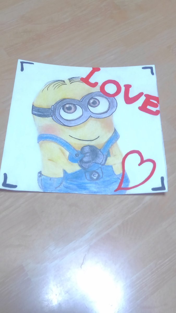 みゆ در توییتر ミニオン描いてみた 色鉛筆だからあんまりあれだけど ミニオン 描いてみた 中学生女子 色鉛筆画 色鉛筆 絵を流して色鉛筆民を増やそう