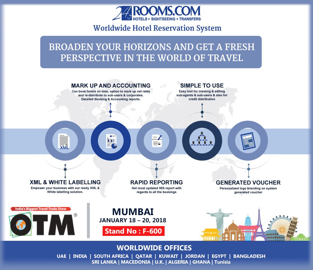 24x7rooms's tweet photo. Come and Meet face-to-face https://t.co/q7EAj4E4sb @OTMIndia and build long-term business relations. Book your appointment today. #OTM #OTM2018 #OTMMumbai #24x7Rooms #OTM18 #OTMIndia #Mumbai #India #travel #Hotels #Sightseeing #Transfers #Events #MICE #ExhibitionEnquiry https://t.co/lBHImei69q