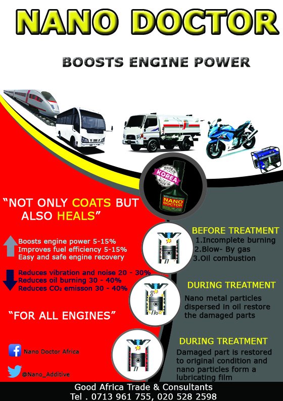 Nano_Additive's tweet image. Contact good Africa on 0713961755 for details and if you are in Nano Doctro engine oil additive. @KenyanTraffic @KenyaBusLtd