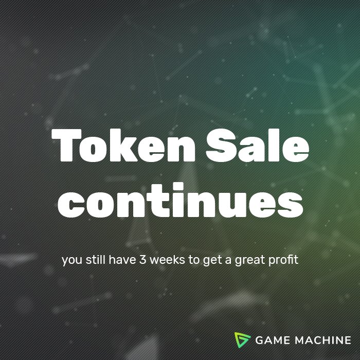 gamemachineapp's tweet photo. Reminding you that Game Machine token sale continues. You have enough time to get a profit and great opportunities for the future! Sign up to join: https://t.co/XPwRLtyj4z https://t.co/TtGExX8qXV