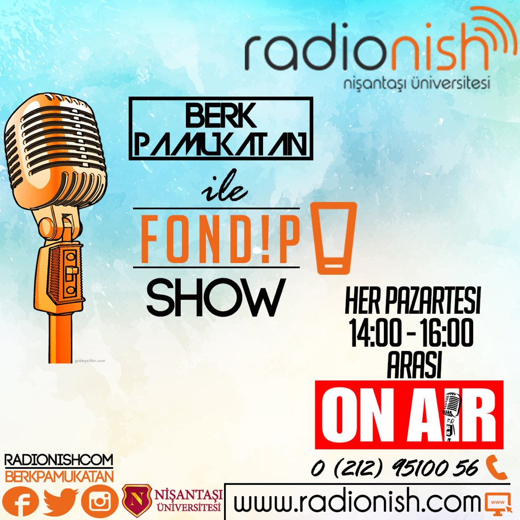 14:00 / 16:00 arası <a href="/BerkPamukatan/">Berk Pamukatan</a> ile Fondip Show sizlerle! “2018’den beklentim” konusu altında mesajlarınız okunuyor.